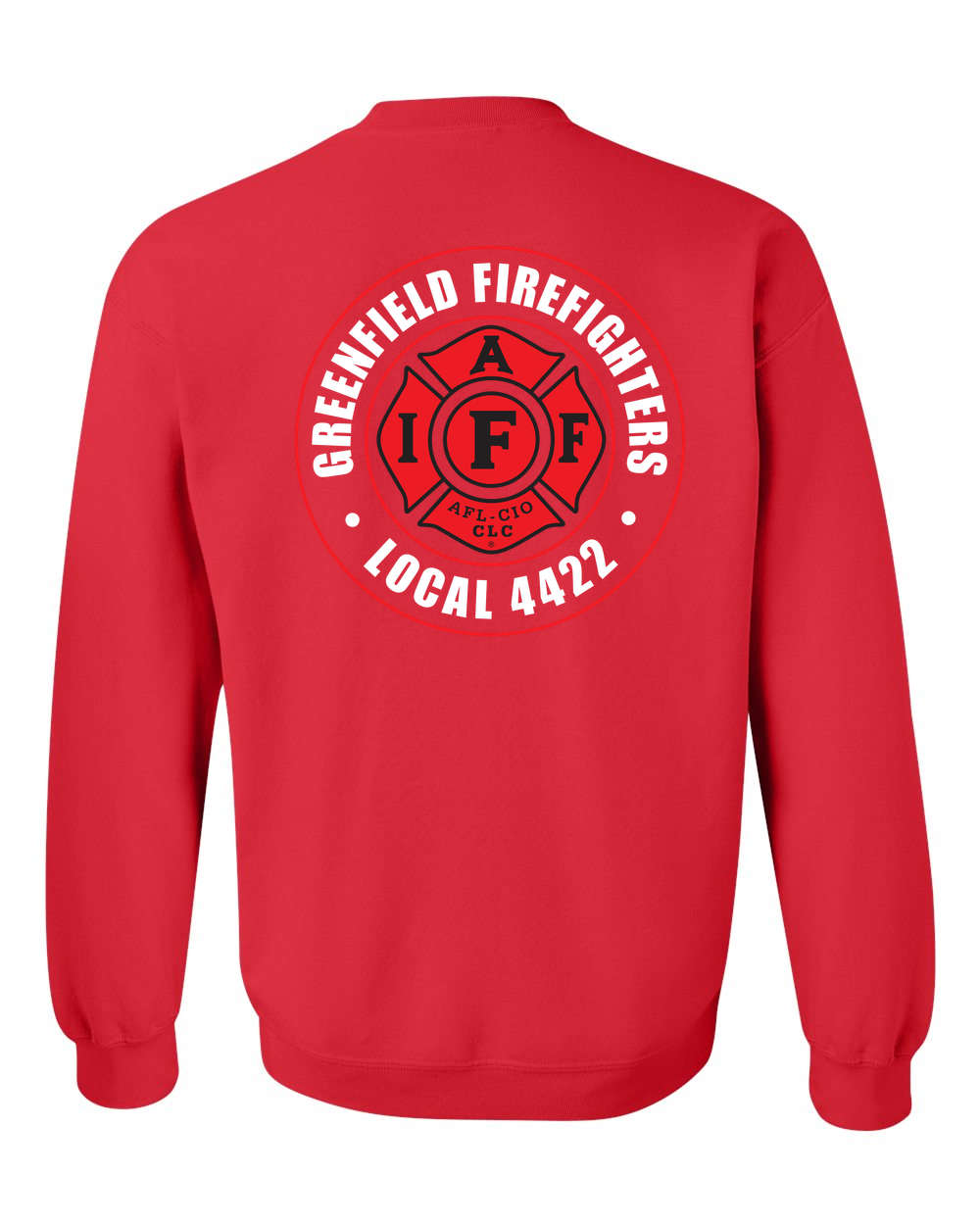 Greenfield_Local4422_Badge Crewneck gildan-18000 red back