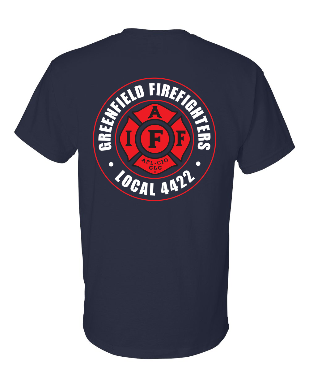 Greenfield_Local4422_Badge T-Shirt gildan-8000 navy back