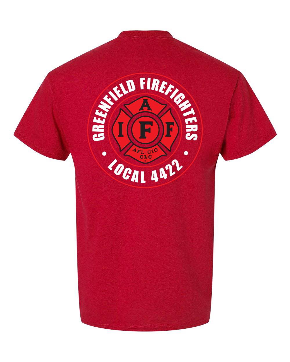 Greenfield_Local4422_Badge T-Shirt gildan-8000 red back
