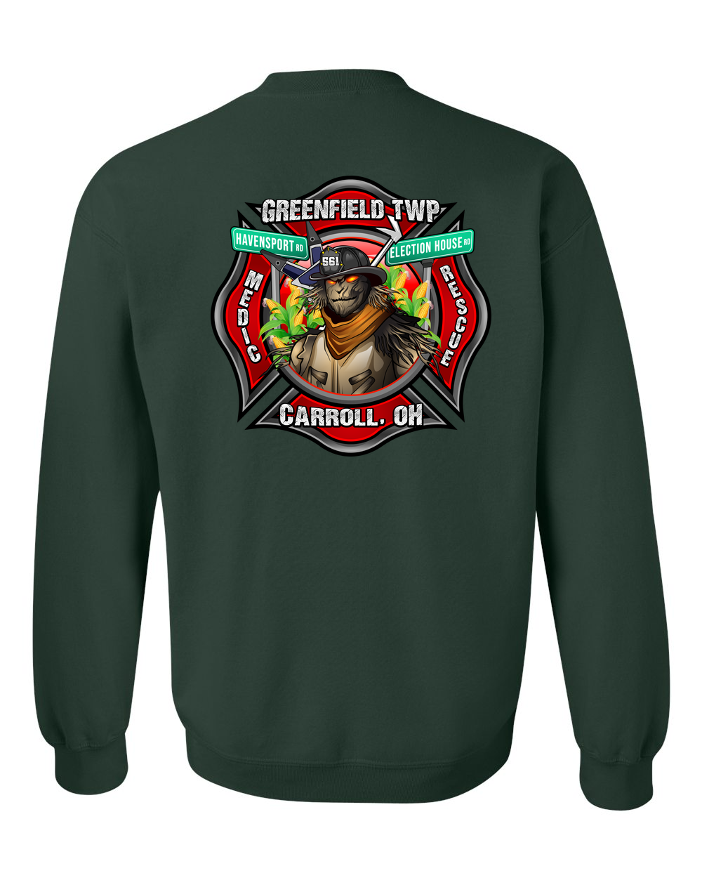 Greenfield_StationUnion_Shirt2 Crewneck gildan-18000 forest-green back