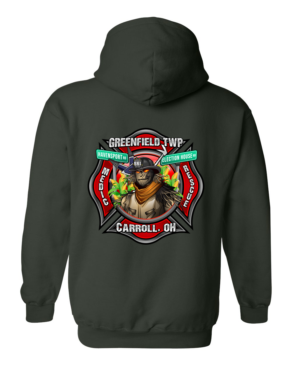 Greenfield_StationUnion_Shirt2 Hoodie gildan-18500 forest-green back