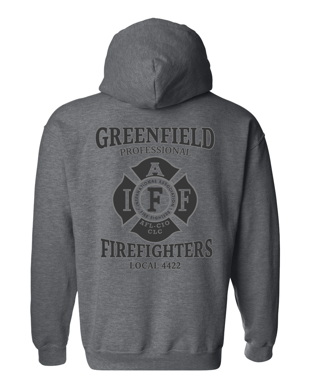 Greenfield Union Hoodie gildan-18500 dark-heather back