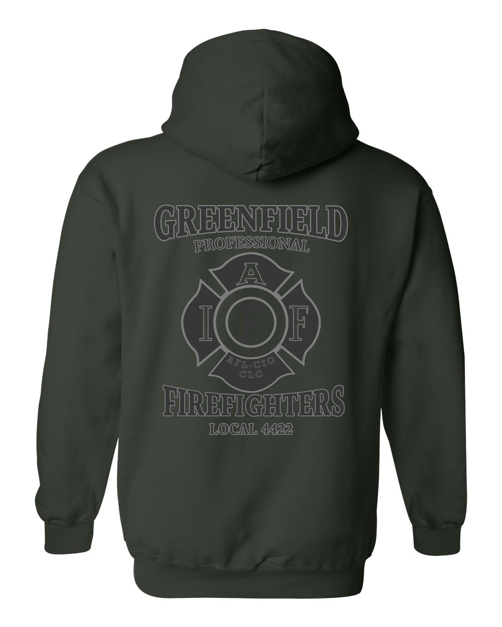 Greenfield Union Hoodie gildan-18500 forest-green back