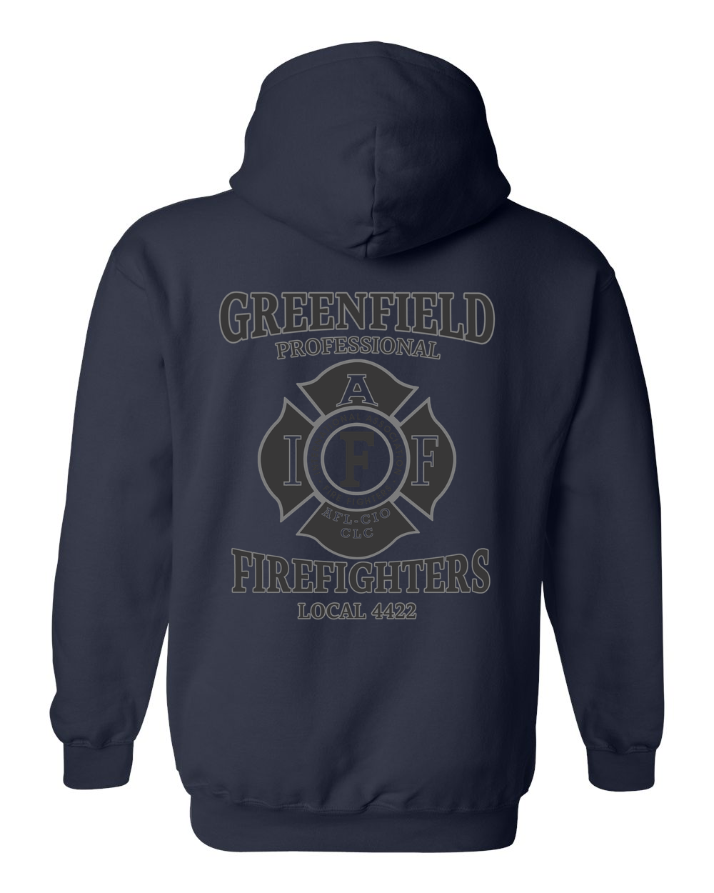 Greenfield Union Hoodie gildan-18500 navy back