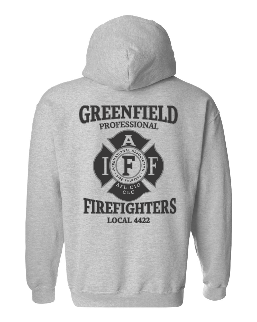 Greenfield Union Hoodie gildan-18500 sport-grey back