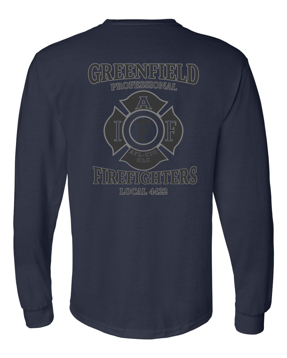 Greenfield Union Long-Sleeve gildan-8400 navy back