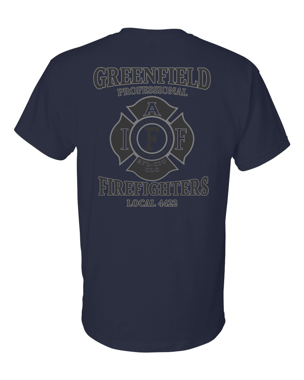 Greenfield Union T-Shirt gildan-8000 navy back