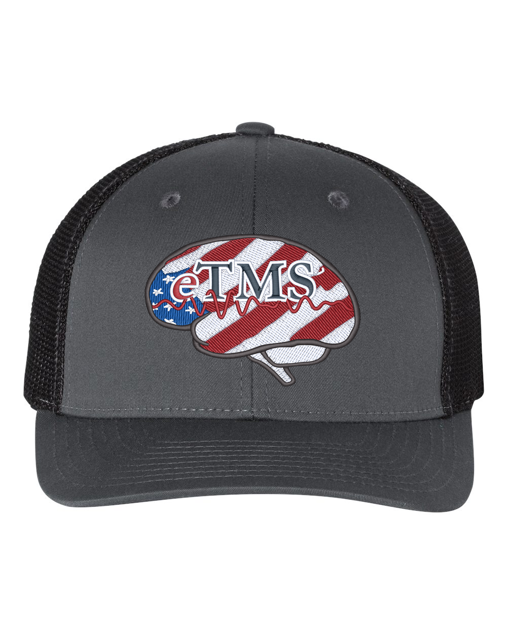 eTMS Hat Richardson 110 — Charcoal/Black front view