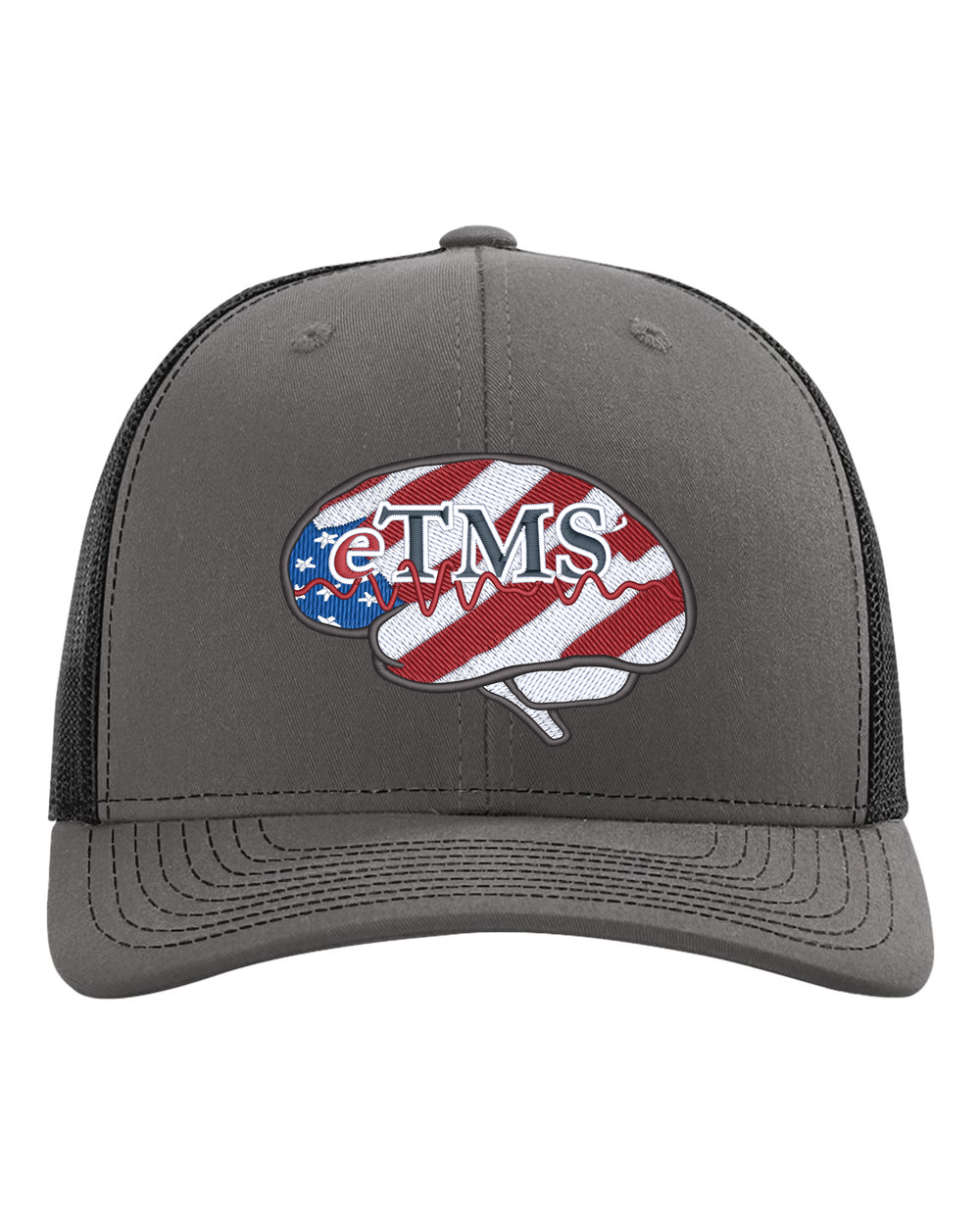 eTMS Hat Richardson 112 — Charcoal/Black front view