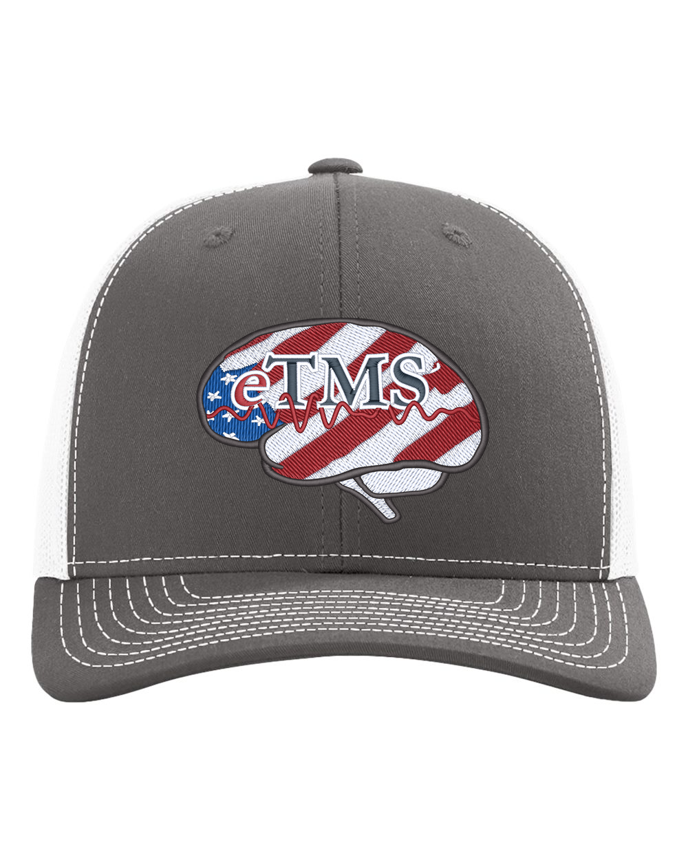 eTMS Hat Richardson 112 — Charcoal/White front view